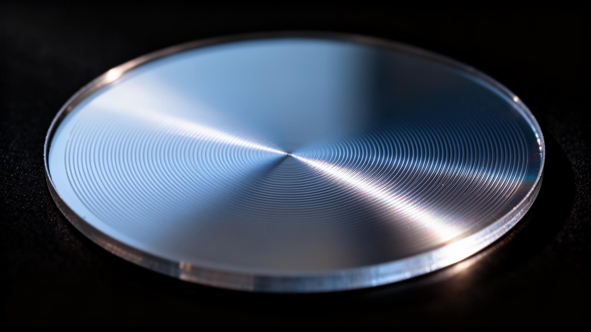 Macro photograph of a monocrystalline silicon wafer surface